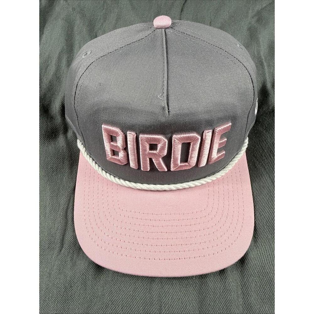 New Era The Golfer Rope "Birdie" Cap Hat Gray Pink Adjustable Snapback Worn Once